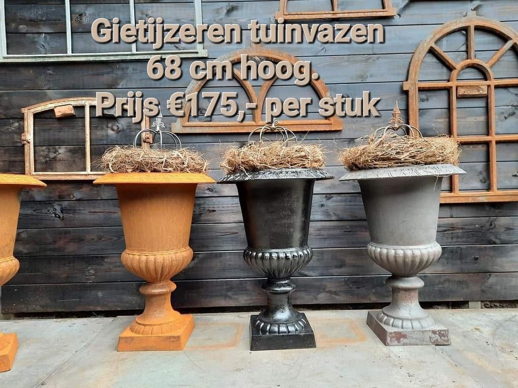 Gietijzeren tuinvazen tuinvaas bloempot bloembak louvre, Tuin en Terras, Tuinvazen, Ophalen of Verzenden, Nieuw