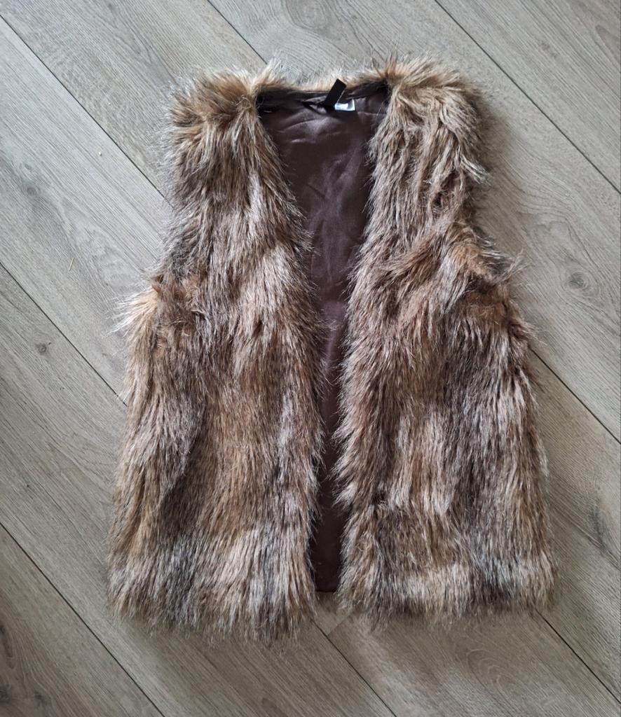 H&M faux fur gilet bruin dames XS 34 bodywarmer bontlook, Kleding | Dames, Bodywarmers, H&M, Bruin, Ophalen of Verzenden, Zo goed als nieuw