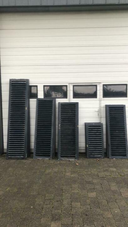 Prachtige massief merantie set (23) Louvre raamluiken, La belle porte, Jurgen.hoogenboezem@gmail.com, Ophalen of Verzenden, Zo goed als nieuw