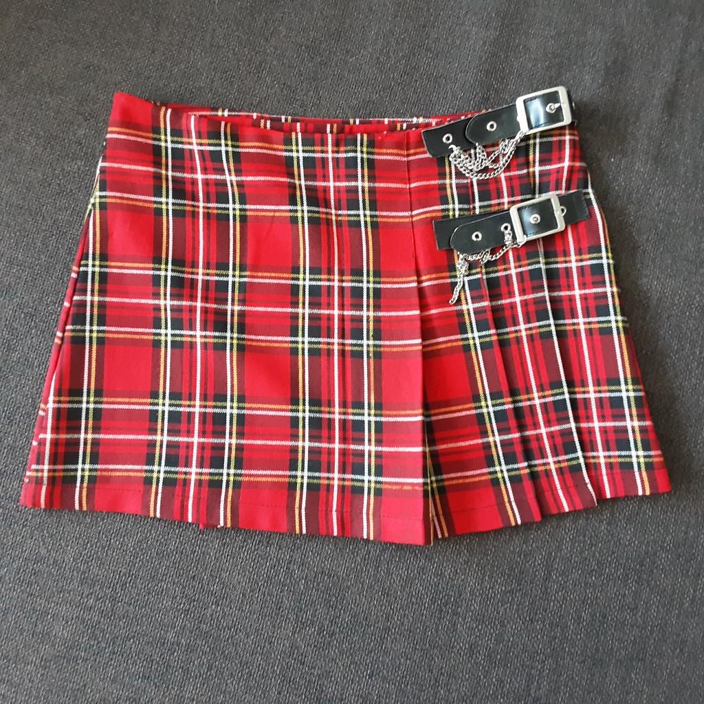 Schotse rok maat S, Zo goed als nieuw, Green coast, Boven de knie, Rood