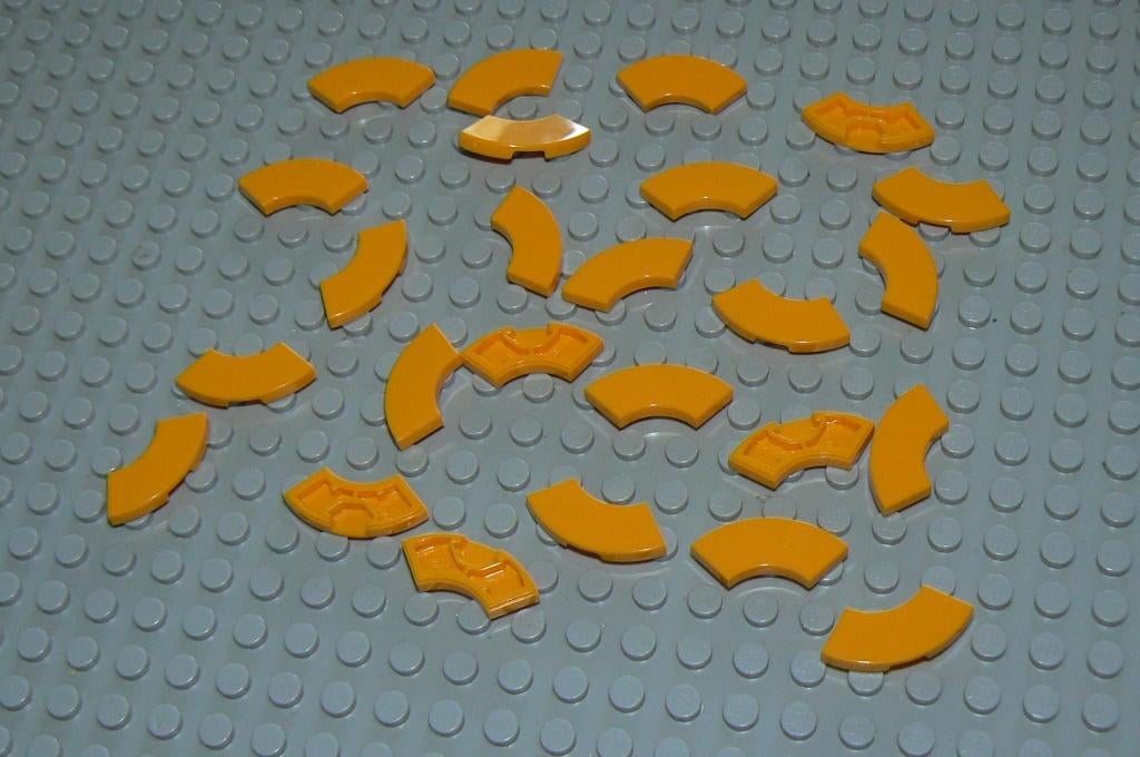 L830 Tegels gebogen 2x2 bright light orange 25 st., Ophalen of Verzenden, Nieuw, Losse stenen, Lego