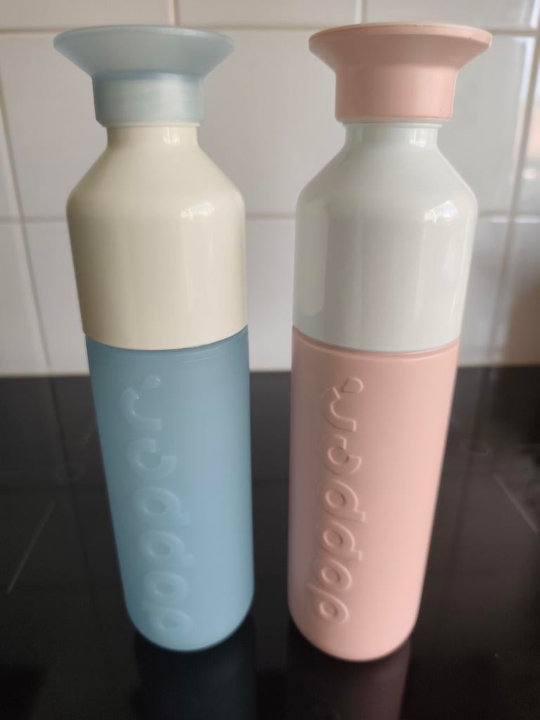 2x Dopper, Dopper Original blauw en roze Dopper Insulated, Ophalen of Verzenden, Zo goed als nieuw