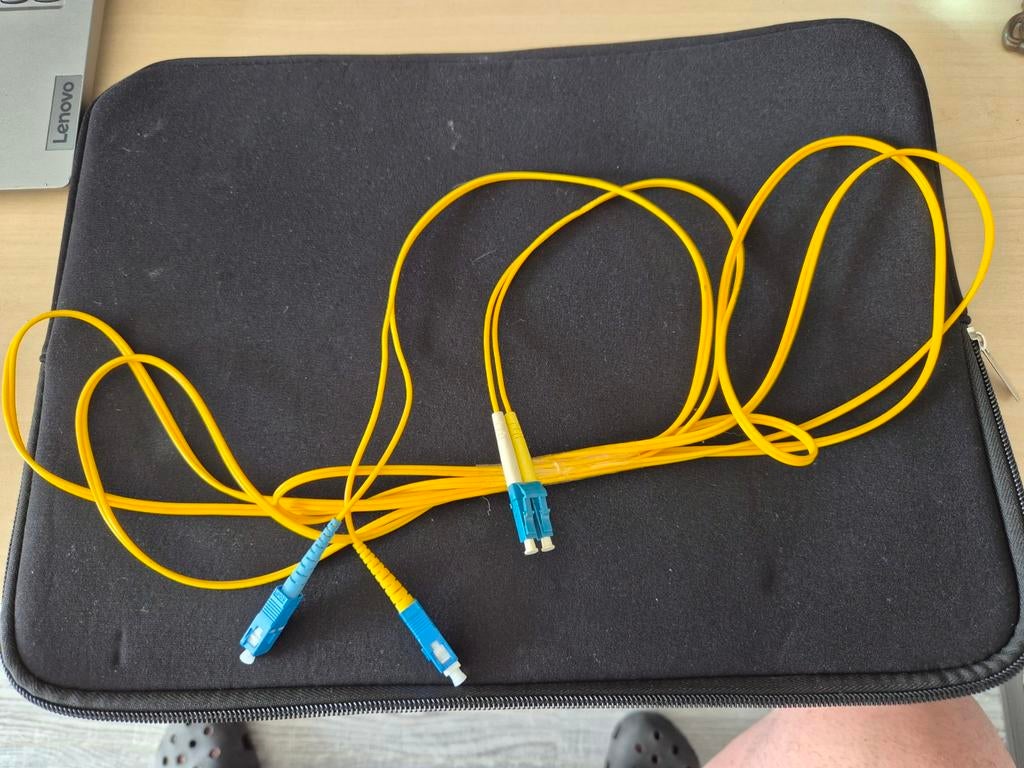 ACT Premium Single Mode Glasvezel Patch Kabel 2 meter lengte, Computers en Software, Pc- en Netwerkkabels, Gebruikt, Ophalen of Verzenden