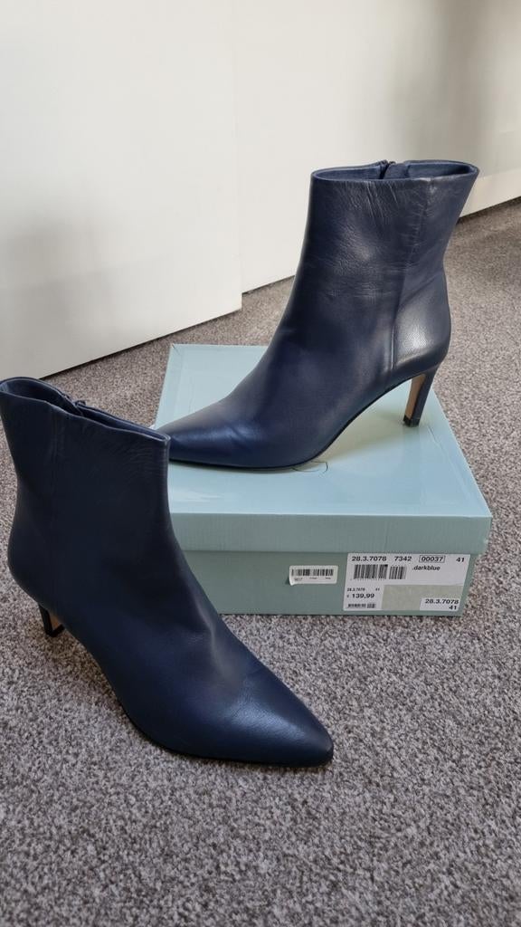 Donkerblauwe enkellaarsjes Manfield maat 41, Blauw, Lage of Enkellaarzen, Ophalen of Verzenden, Zo goed als nieuw