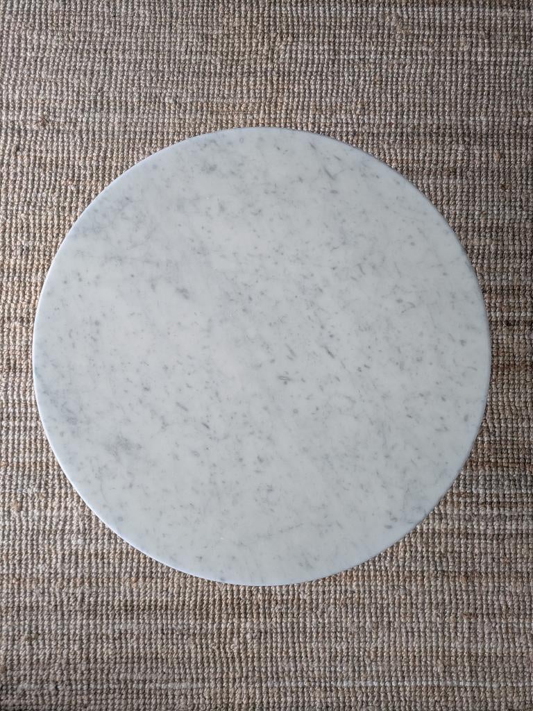 Herman Miller Eames La Fonda Round Stone Coffee Table, 45 tot 60 cm, Gebruikt, Metaal of Aluminium, Rond