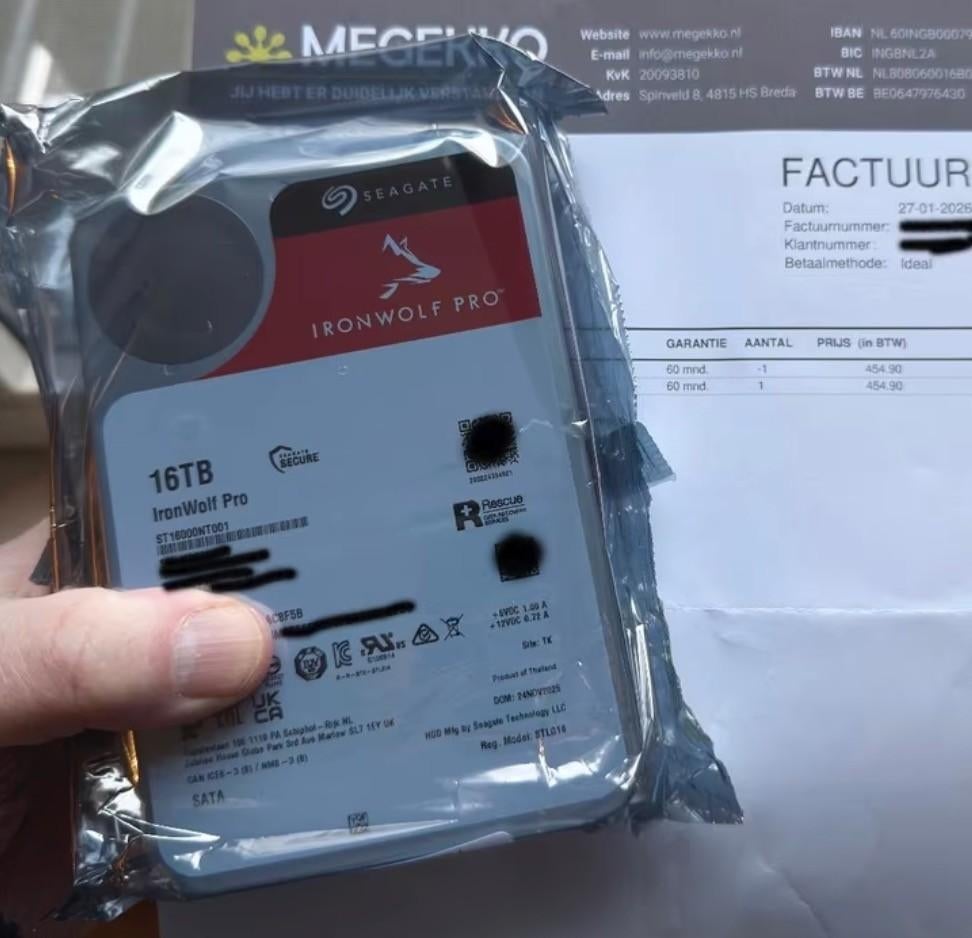 Seagate IronWolf Pro, 16TB (ST1600NT001), Computers en Software, Harde schijven, Intern, ,Seagate, 16TB, Nieuw