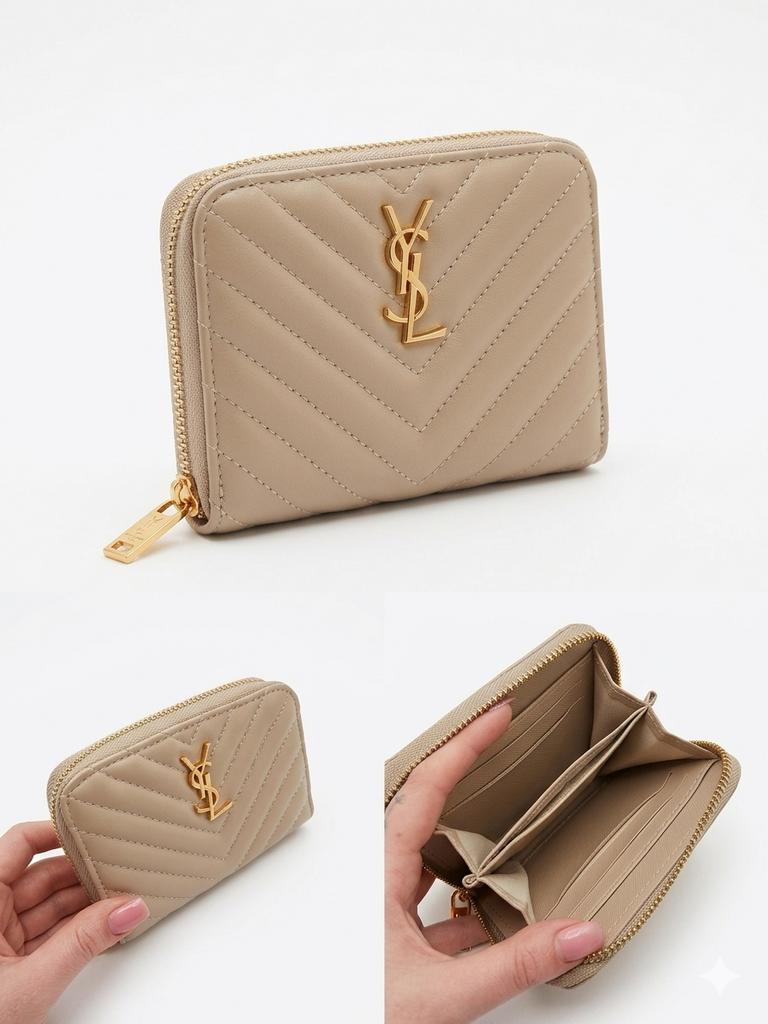 Dames portemonnee met rits, Ophalen of Verzenden, Zo goed als nieuw, Beige, Overige merken