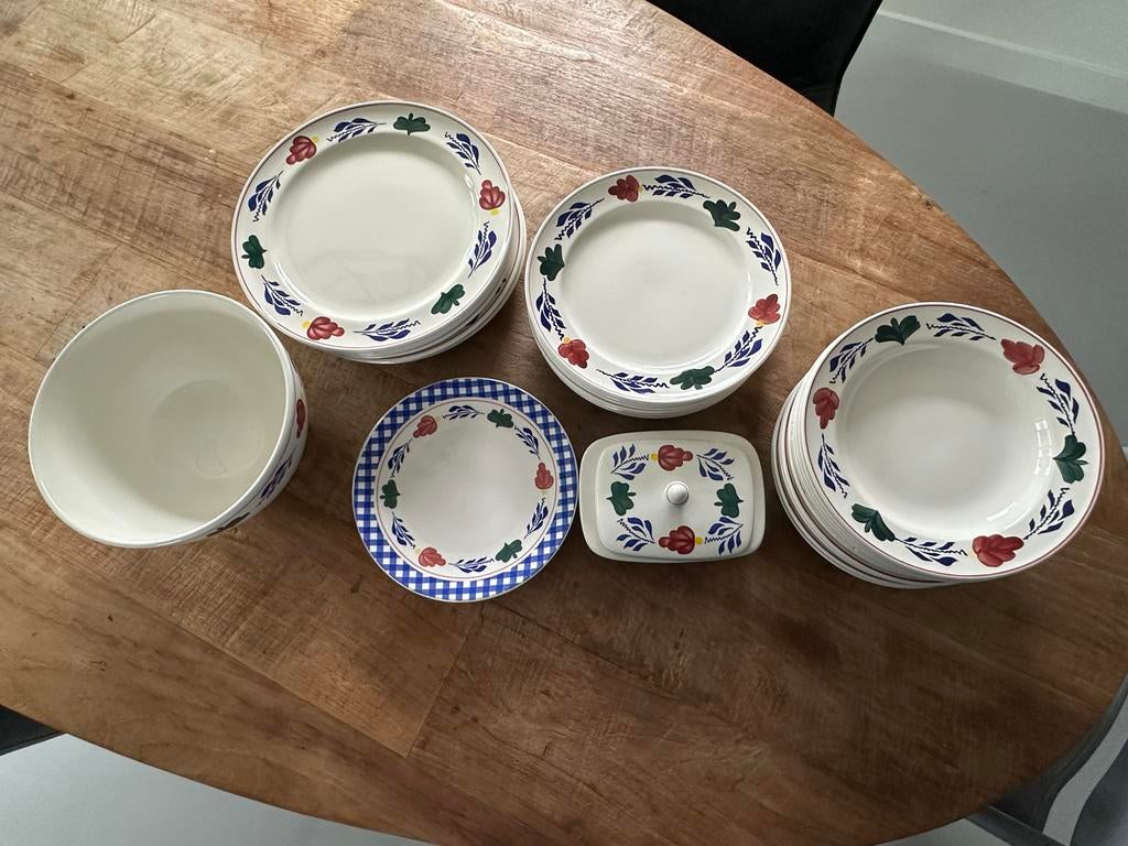 Boerenbont servies Royal Boch, Ophalen, Gebruikt, Aardewerk, Boerenbont