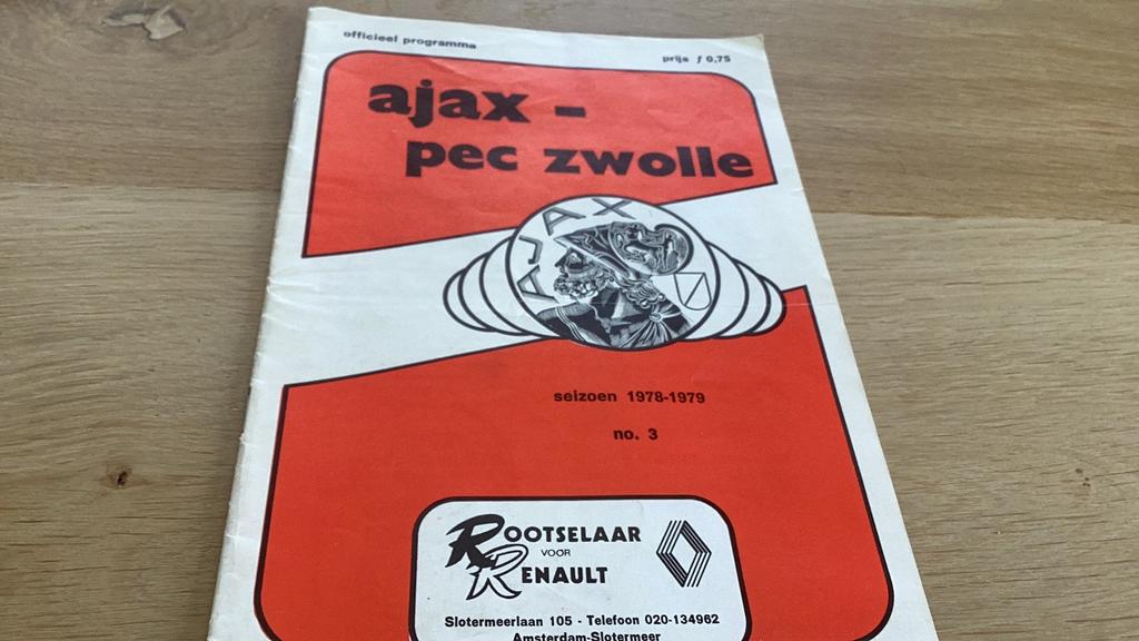 Programmaboekje Ajax-Pec 1978-1979, Verzamelen, Ophalen of Verzenden, Gebruikt, Ajax, Boek of Tijdschrift