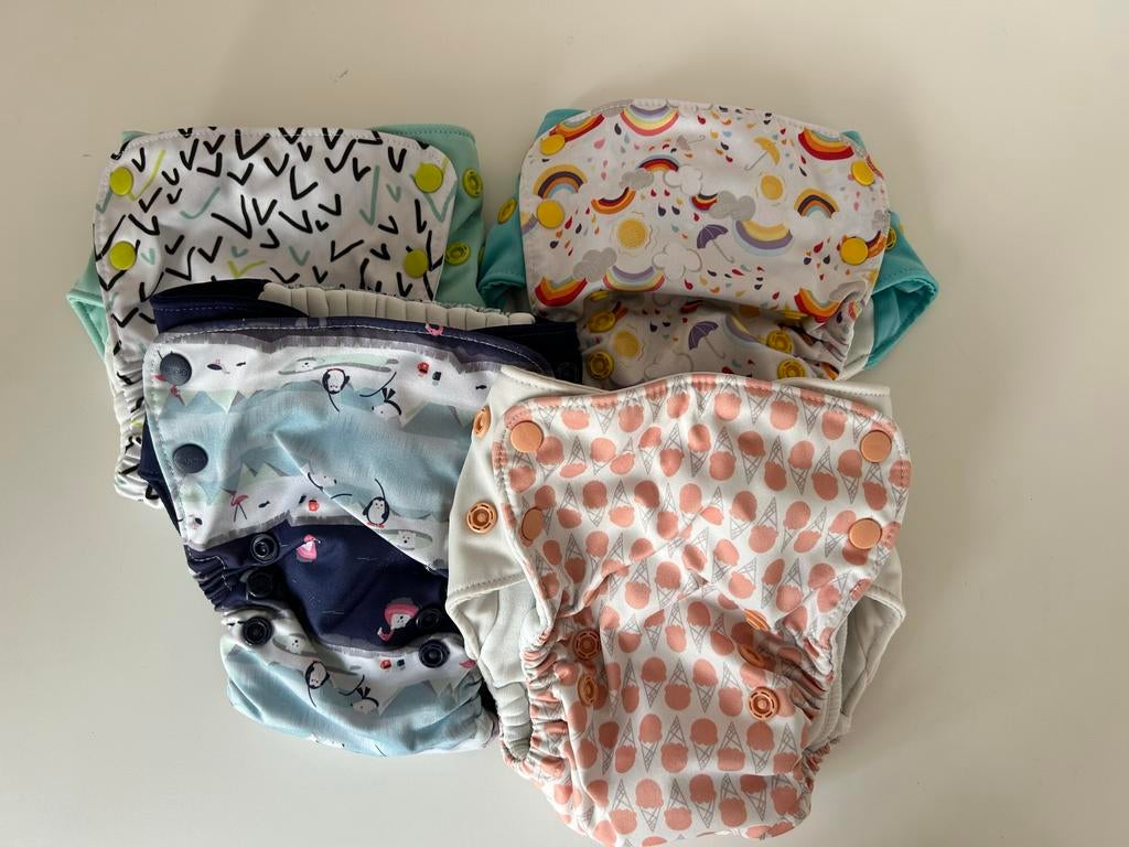 GroVia All-in-One Wasbare Luier Set - 4 Stuks, Ophalen of Verzenden, Gebruikt