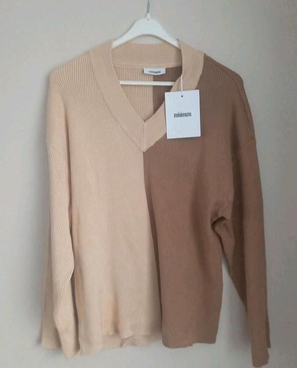 Mooie lente trui Minimum mt S past M rib en iets dikker, Kleding | Dames, Truien en Vesten, Nieuw, Maat 36 (S), Bruin, Ophalen of Verzenden