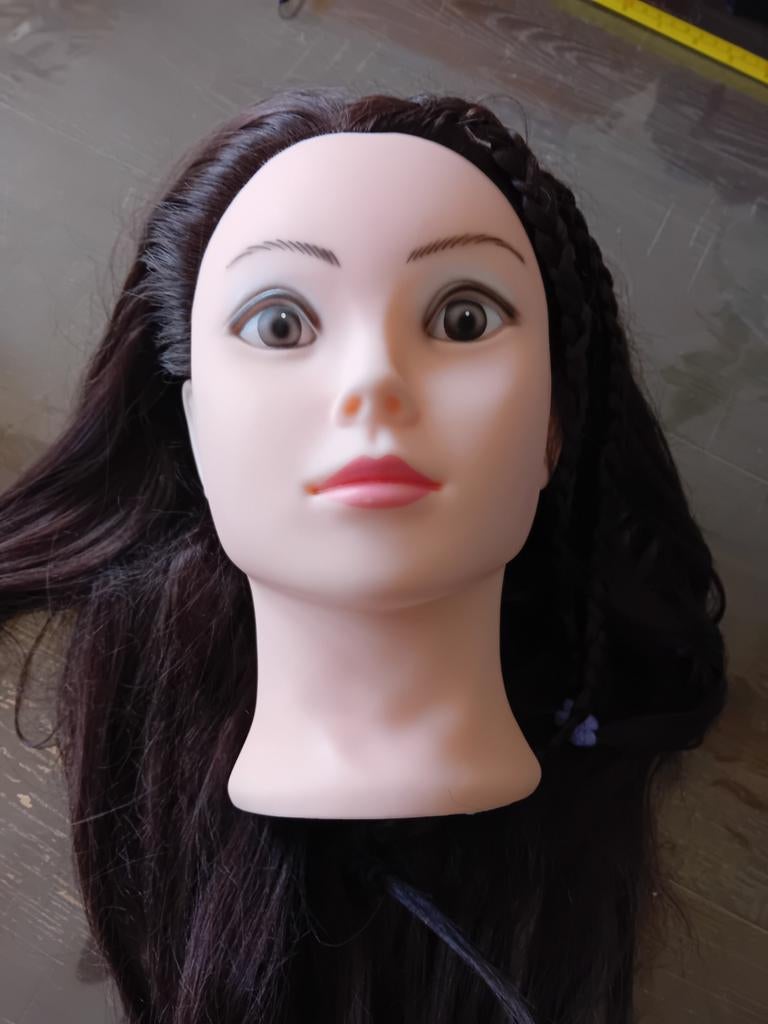Kappershoofd met 45 cm haar, Sieraden, Tassen en Uiterlijk, Uiterlijk | Haarverzorging, Ophalen, Gebruikt, Overige typen