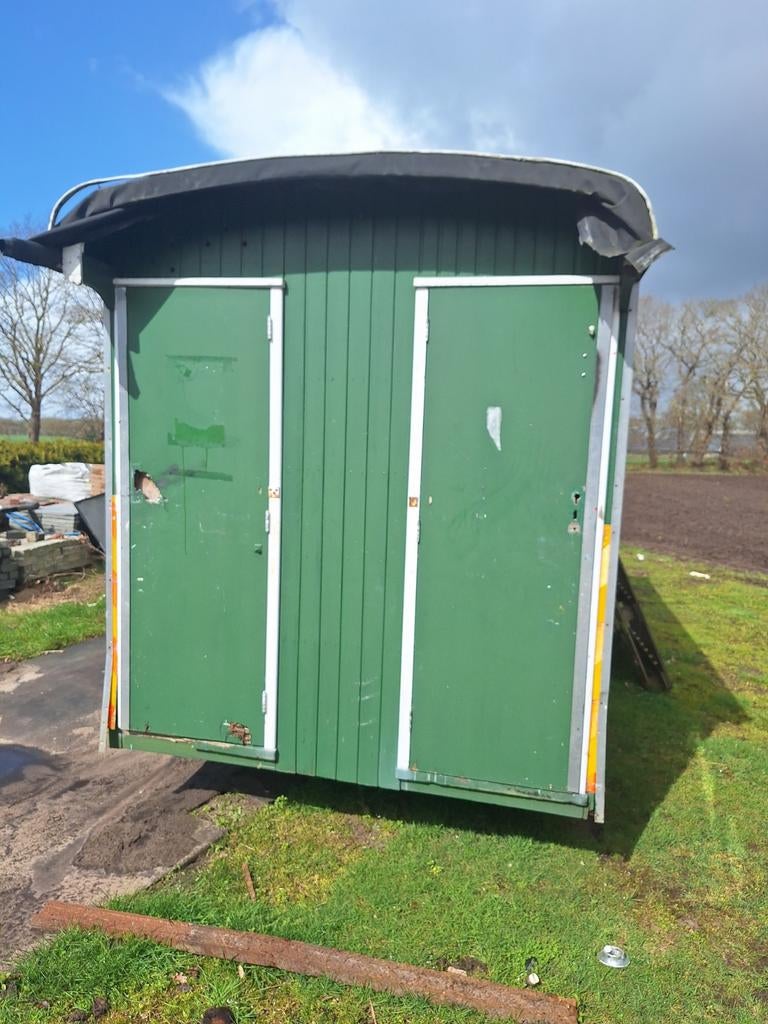 Schaftkeet / Pipowagen - Groen, Doe-het-zelf en Verbouw, Bouwketen en Schaftketen, Ophalen of Verzenden, Gebruikt