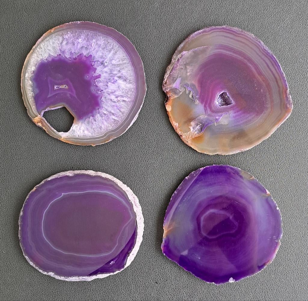 Paarse Agaatschijven edelsteen agaatschijf agaat edelstenen, Ophalen of Verzenden