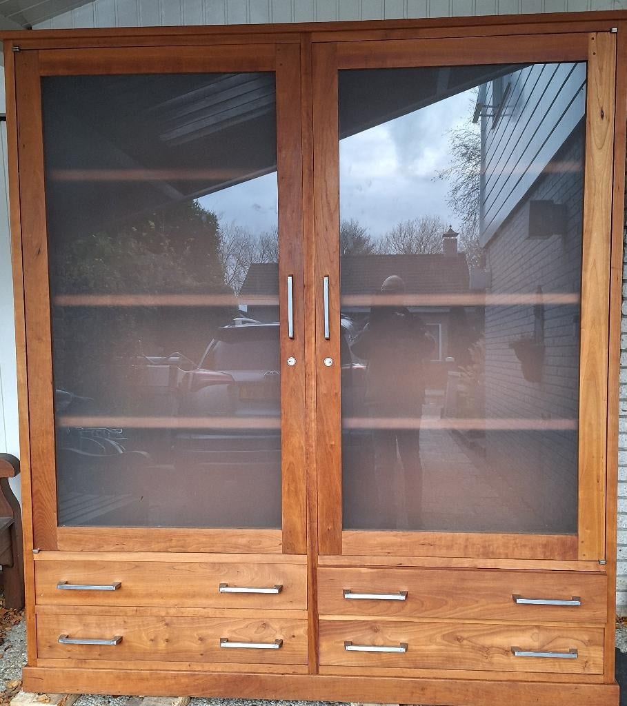 Riva 1920 kersenhouten kast, Huis en Inrichting, Ophalen, Met plank(en), Gebruikt, 200 cm of meer