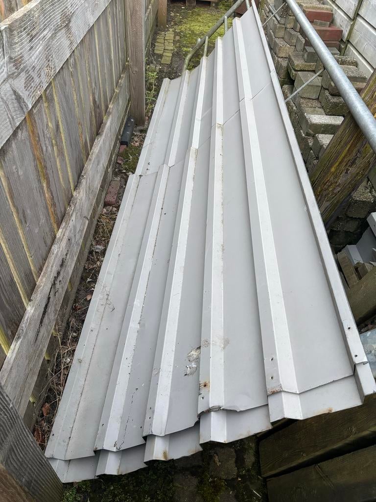 Dakplaten, Gebruikt, Metaal, Grijs, Ophalen