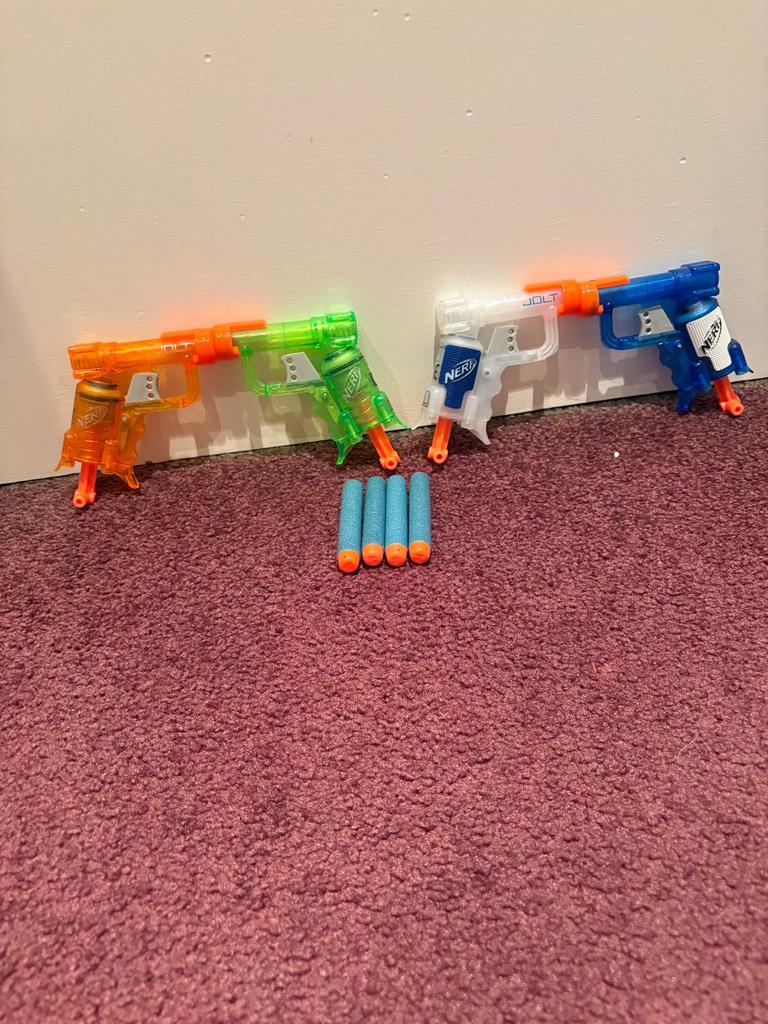 4x NERF N-Strike Elite Jolt - Blaster, Ophalen of Verzenden, Zo goed als nieuw