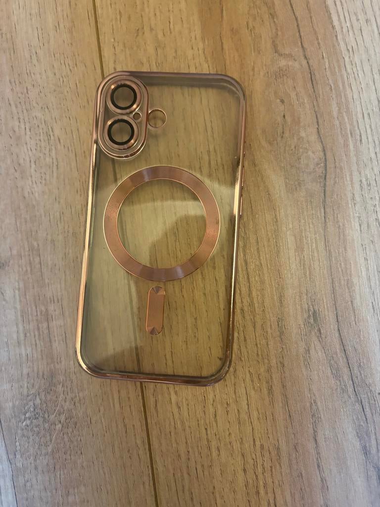 Transparant iPhone 16 hoesje met MagSafe - Roségoud, Ophalen, Nieuw, Hoesje of Tasje