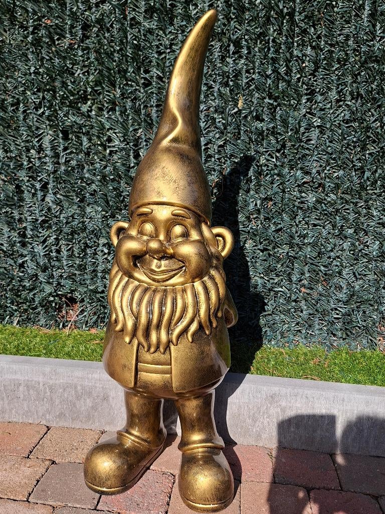 Tuin kabouter antiek goud bijna 1 meter groot, Ophalen, Nieuw, Kunststof, Overige typen