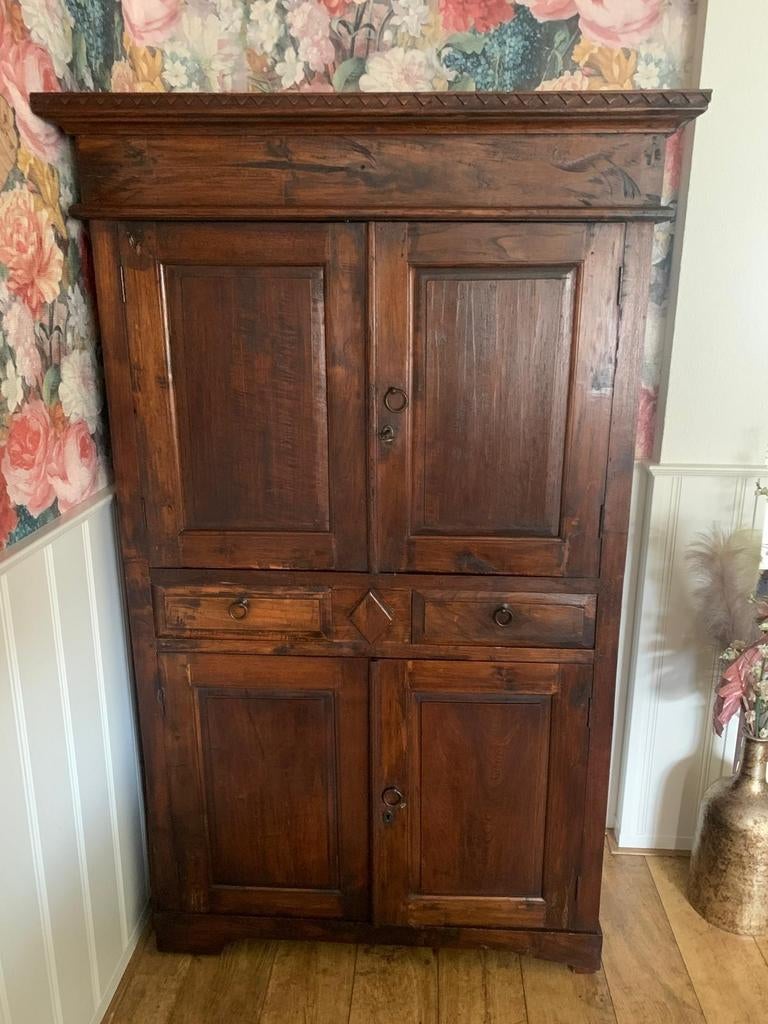 Koloniale teakkast 104bx47x180h, Ophalen, Gebruikt