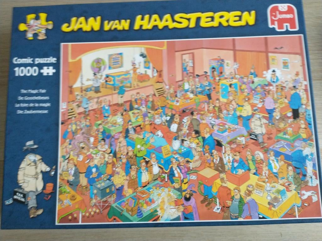 Jan van Haasteren puzzel de goochelbeurs 1000 stuks, Ophalen of Verzenden, 500 t/m 1500 stukjes, Zo goed als nieuw