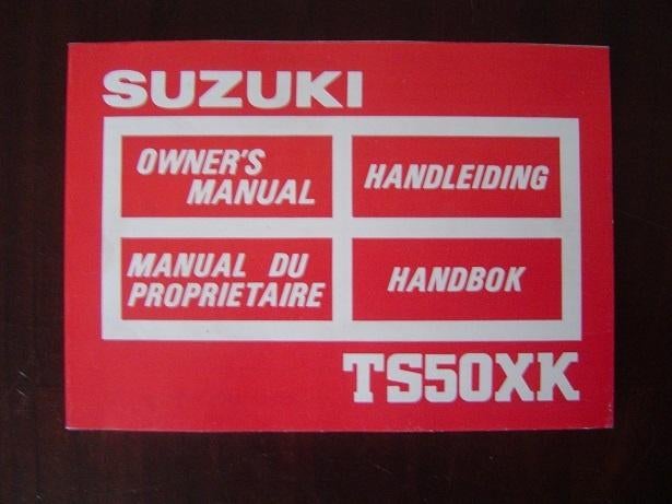 Suzuki TS50XK 1986 bromfiets handleiding TS 50 manual, Ophalen of Verzenden, Gebruikt