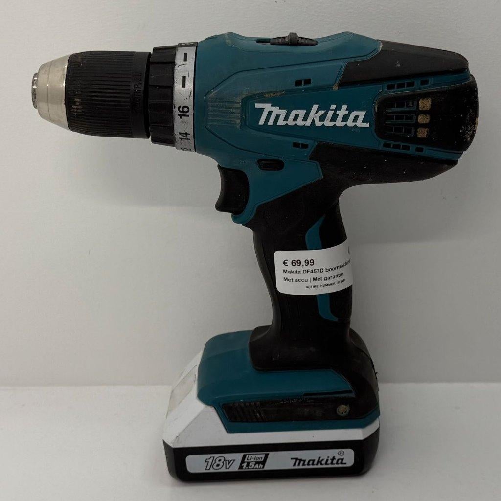 Makita DF457D boormachine | Met accu | Met garantie, Boormachine, Dordrecht@usedproducts.nl, Toulonselaan 72, Ophalen of Verzenden