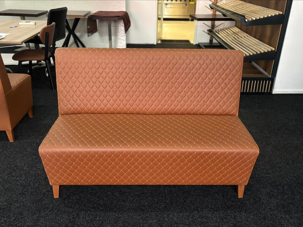 Horecabank Cognac  | 120cm lang, Zakelijke goederen, Horeca | Meubilair en Inrichting, Ophalen of Verzenden, X, X, X