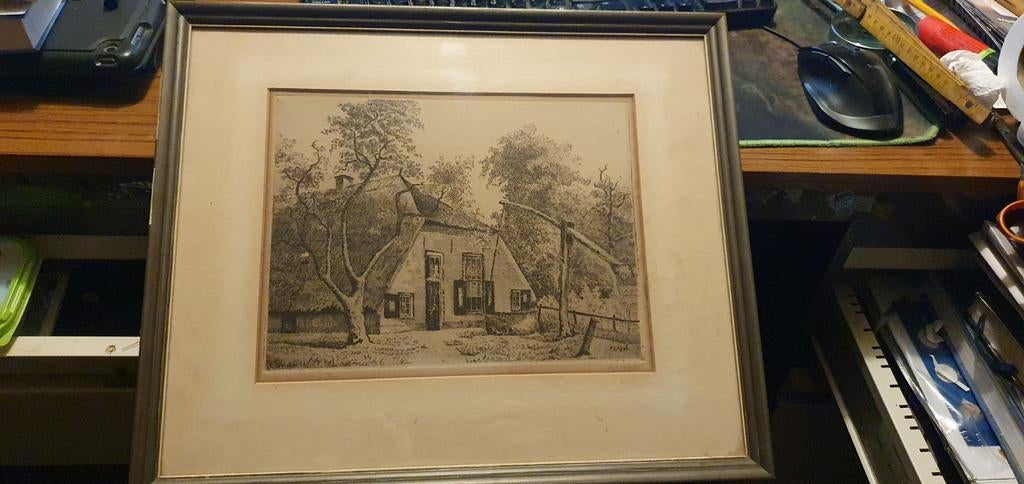 Huisje aan de Wetering  71/100 - P A  Nijgh, Enschede, Antiek en Kunst, Ophalen of Verzenden