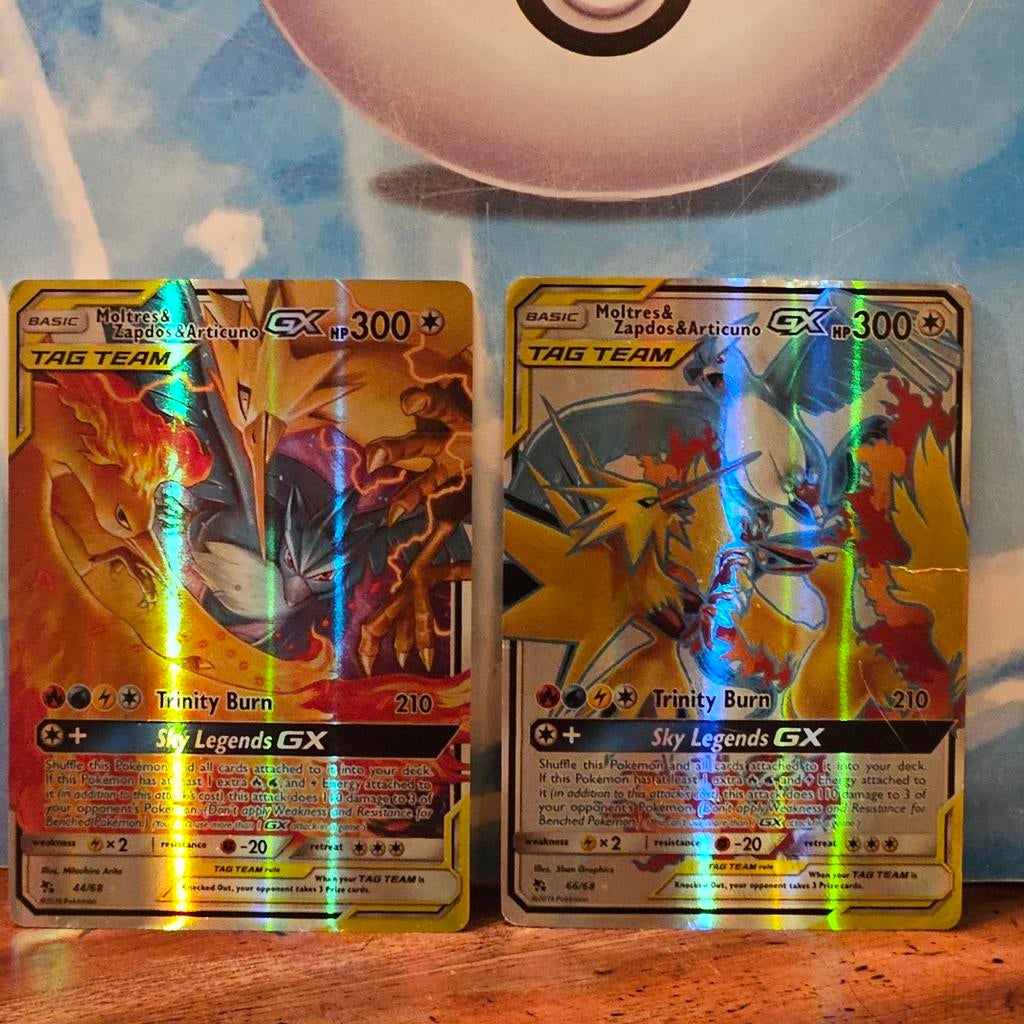 Tag Team Moltres, Zapdos, Articuno, Hobby en Vrije tijd, Verzamelkaartspellen | Pokémon, Ophalen of Verzenden, Zo goed als nieuw