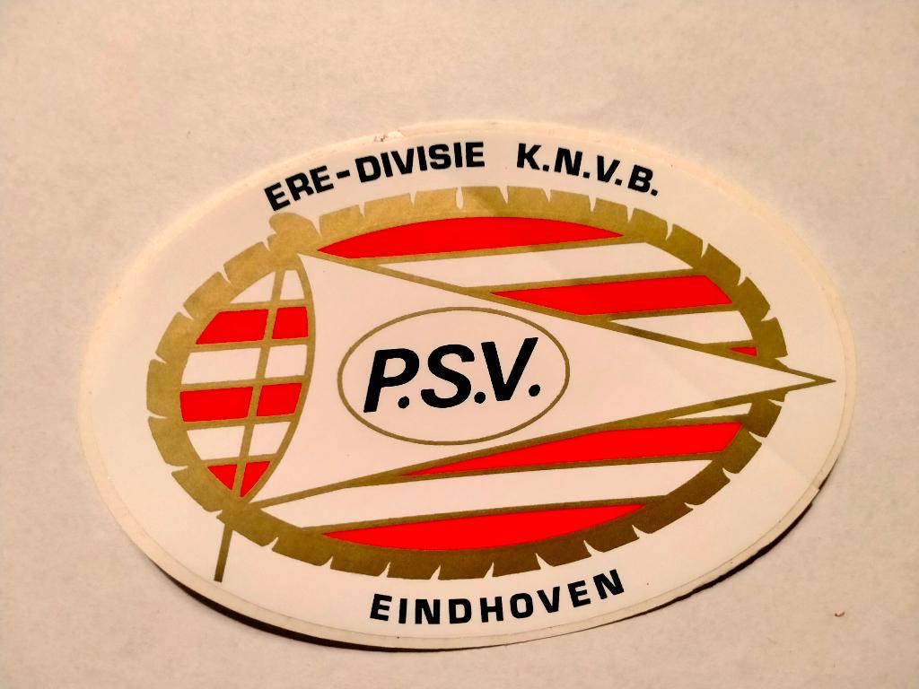PSV P.S.V. Eindhoven vintage logo voetbal sticker club, Verzamelen, Ophalen of Verzenden, Zo goed als nieuw, Sport