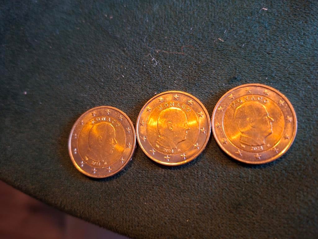 3 x 2 euro Monaco 2024, Postzegels en Munten, Munten | Europa | Euromunten, Ophalen of Verzenden, Monaco, 2 euro