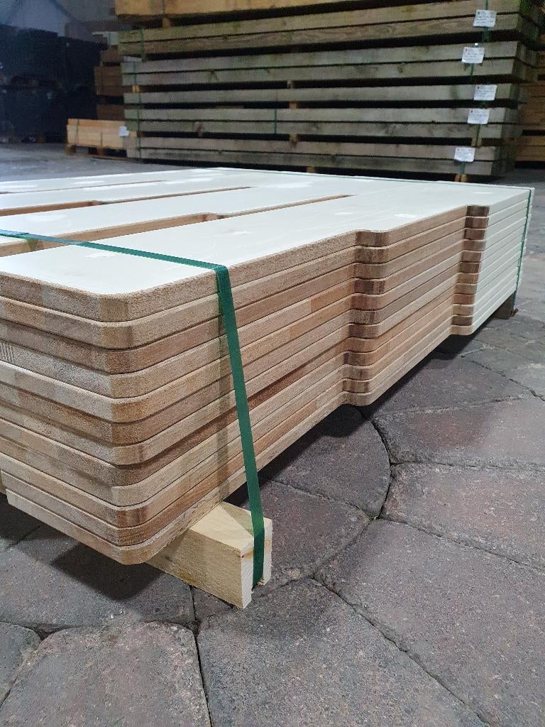 pak 235 B-keus meranti gegrond gelamineerd gevingerlast, Ophalen, Nieuw, Minder dan 180 cm, Planken