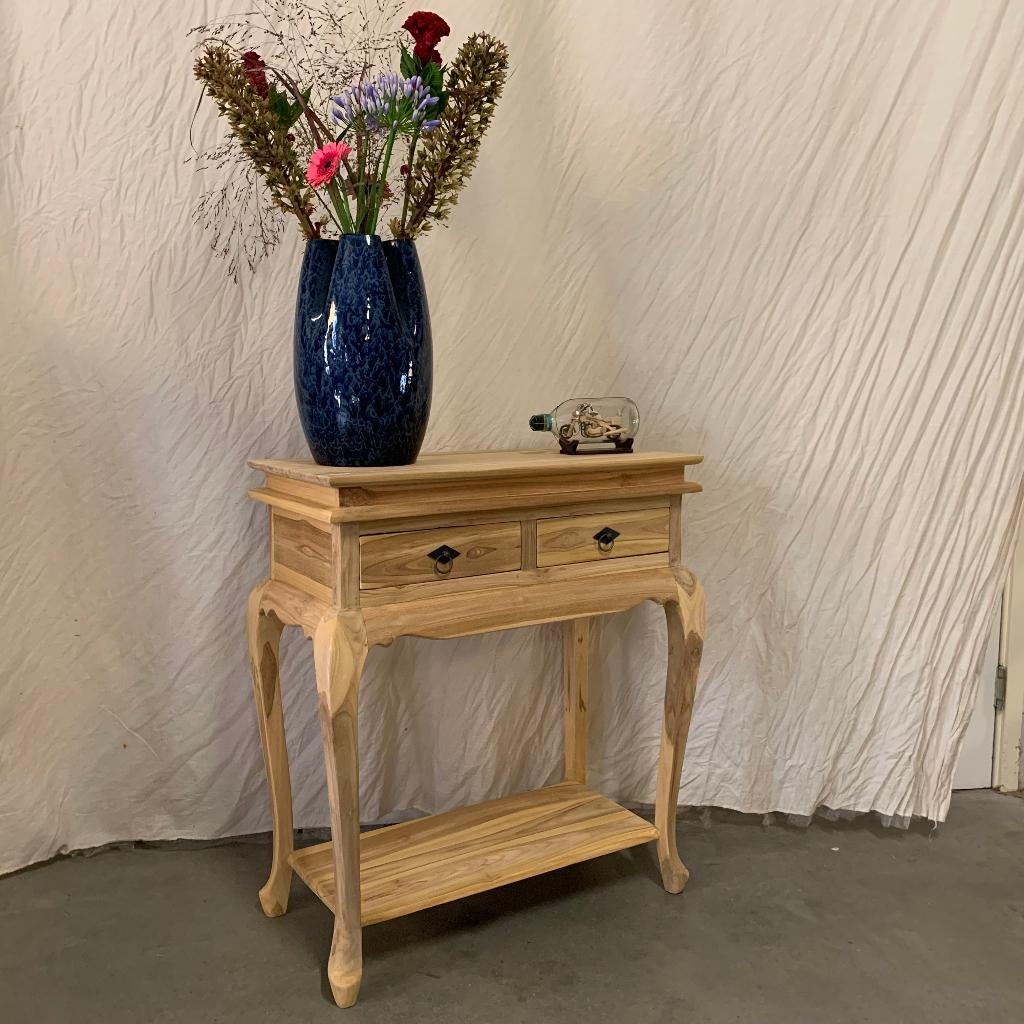 Sidetable - massief teak hout - vanaf € 95,- Bij TTM Wonen, 100 tot 150 cm, Www.ttmwonen.nl, Www.ttmwonen.nl, Teakhout