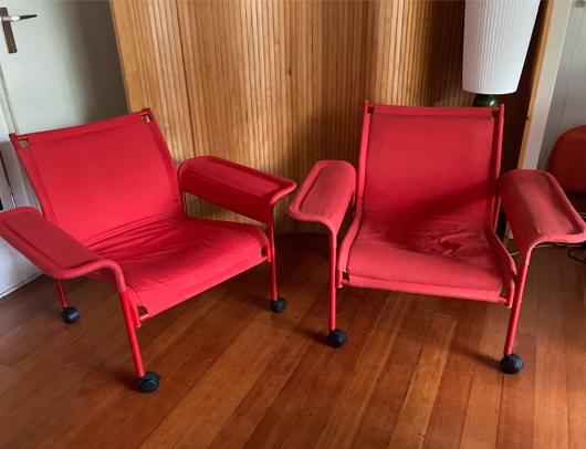 Bror Boije Plymo -Wing- design fauteuils, Huis en Inrichting, Fauteuils, Zo goed als nieuw, Metaal, Stof, 75 tot 100 cm, 75 tot 100 cm