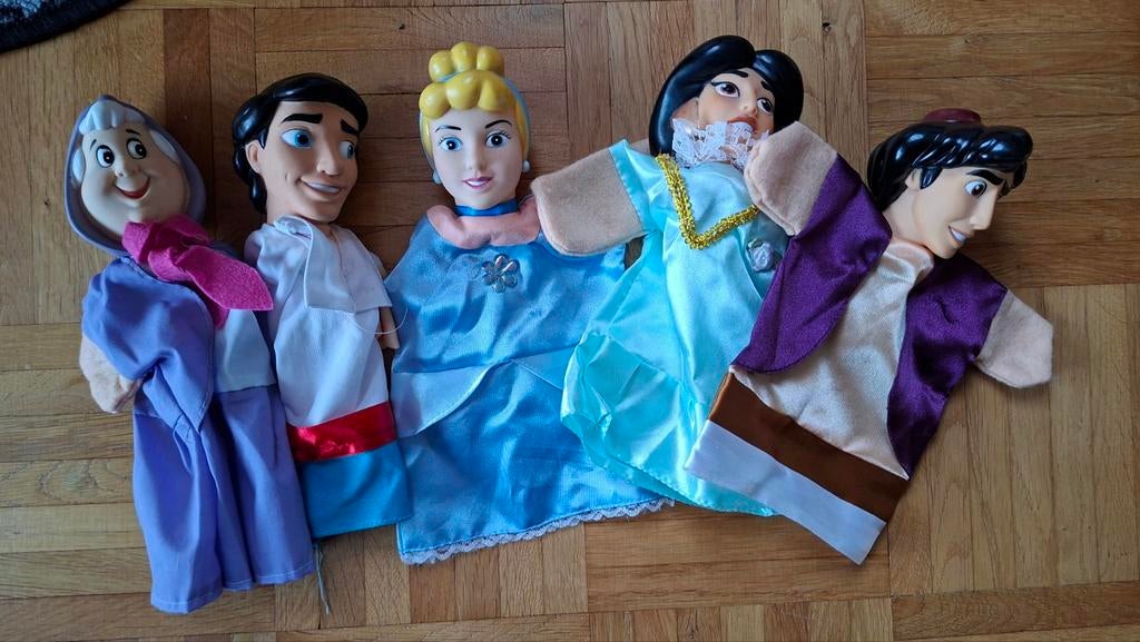 Disney Princess handpoppen - 5 stuks, Ophalen of Verzenden, Gebruikt, 104 of kleiner, Jongen of Meisje