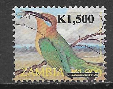 Zambia 2009 Vogel bijeneter overdruk nwe waarde K1500, Verzenden, Zambia, Gestempeld