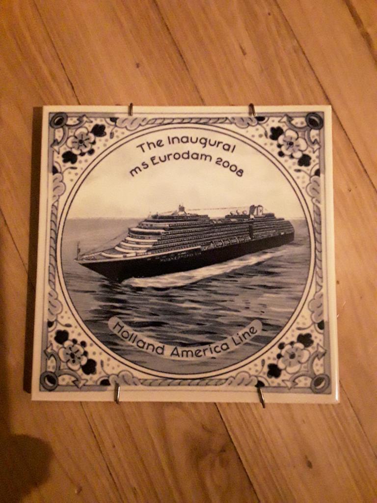 Inaugural tegel Holland America lijn MS Eurodam 2008, Antiek en Kunst, Ophalen of Verzenden