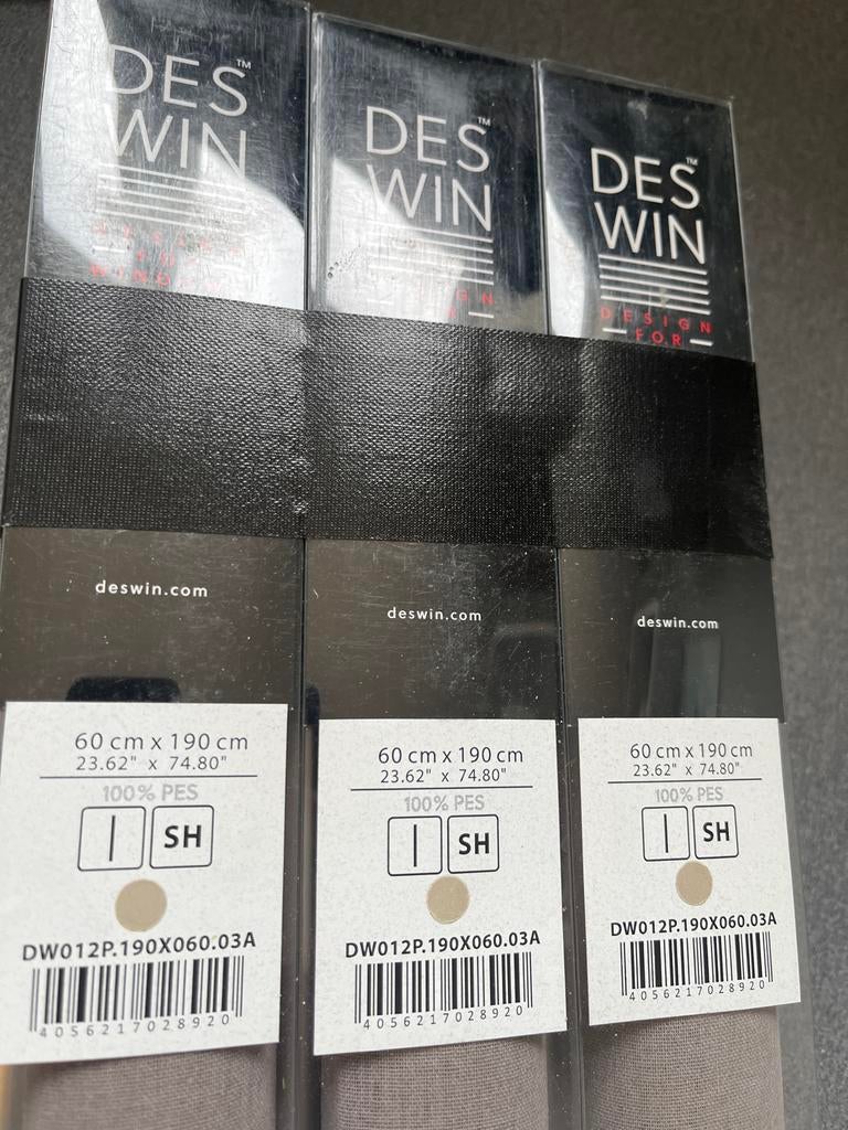 Deswin Gordijnen - Nieuw in verpakking, Ophalen, Minder dan 50 cm, Nieuw, Grijs