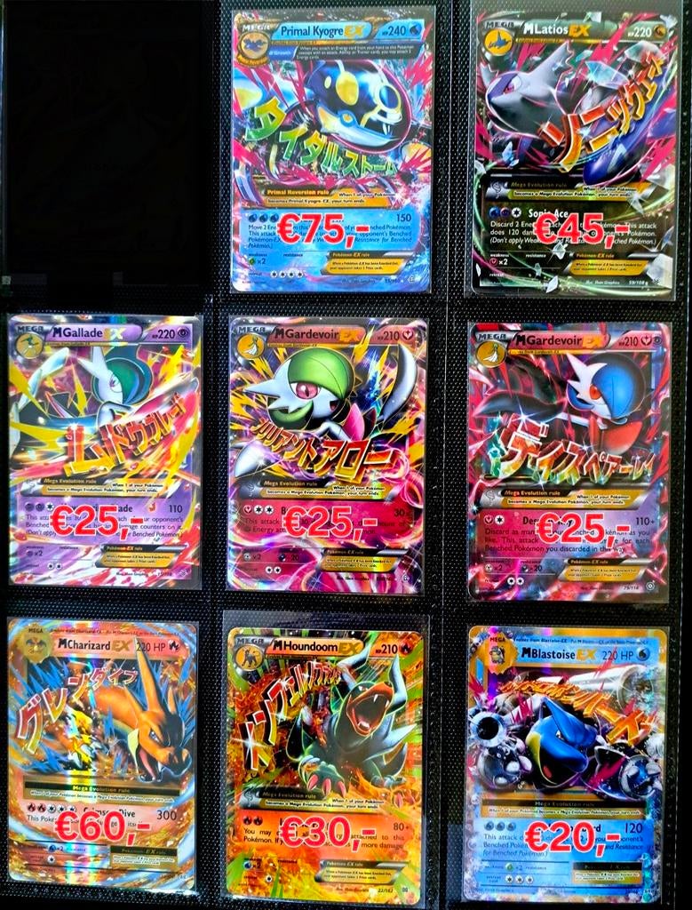 17 Pokémon XY Mega Evolutie kaarten 2016 NEAR MINT set, Ophalen, Zo goed als nieuw, Meerdere kaarten, Foil