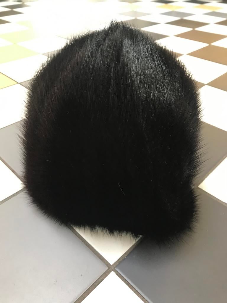 Donkerbruin bont muts hoedje, 55 cm (S, 6⅞ inch) of minder, Hoed, Ophalen of Verzenden, Zo goed als nieuw