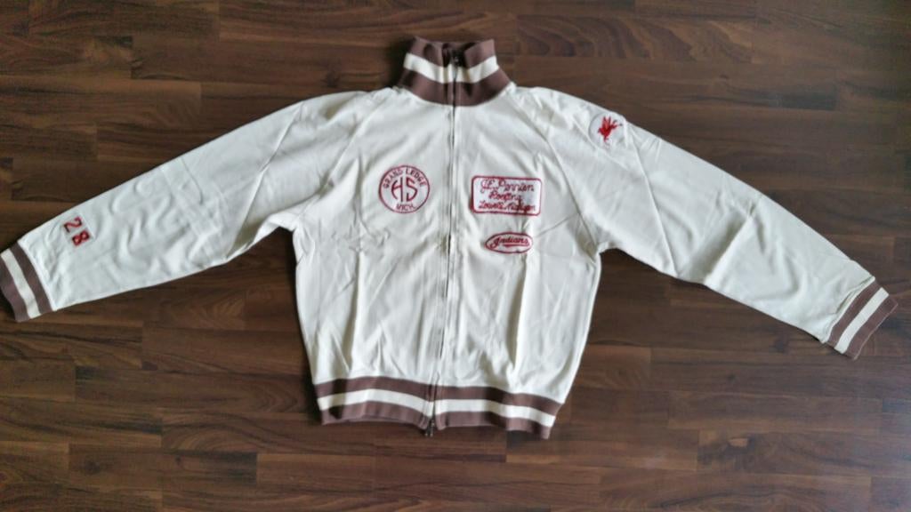 Ahaus sweatvest beige met bruine accenten, Kinderen en Baby's, Kinderkleding | Maat 152, Zo goed als nieuw, Jongen, Trui of Vest