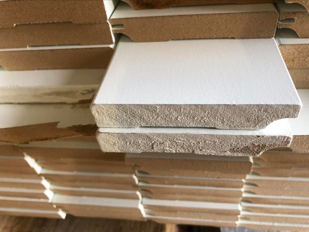 Plinten mdf diverse maten koopje 240 lang vanaf €5.- p/stuk, Ophalen, Minder dan 25 mm, Zo goed als nieuw, Plank