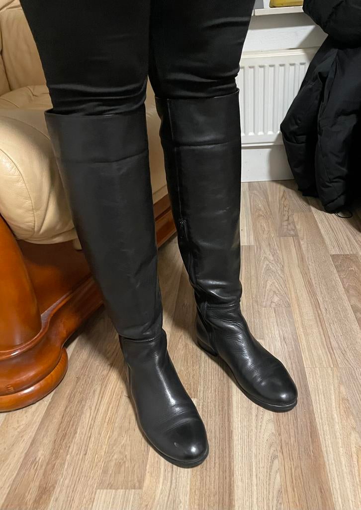 Scapa Over the Knee High boots Black Soft Leather Mint EU 38, Hoge laarzen, Zwart, Nieuw, Ophalen of Verzenden