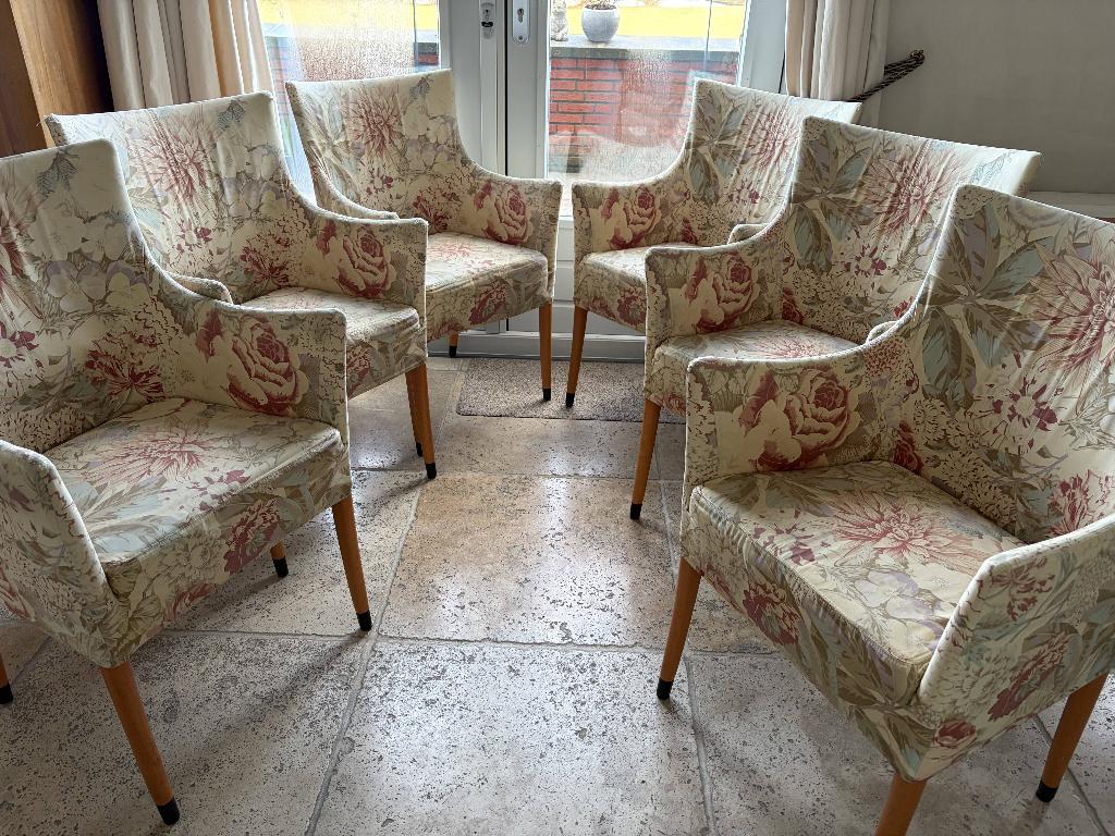 6 Giorgetti eetkamerstoelen, Ophalen, Gebruikt, Overige kleuren, Design