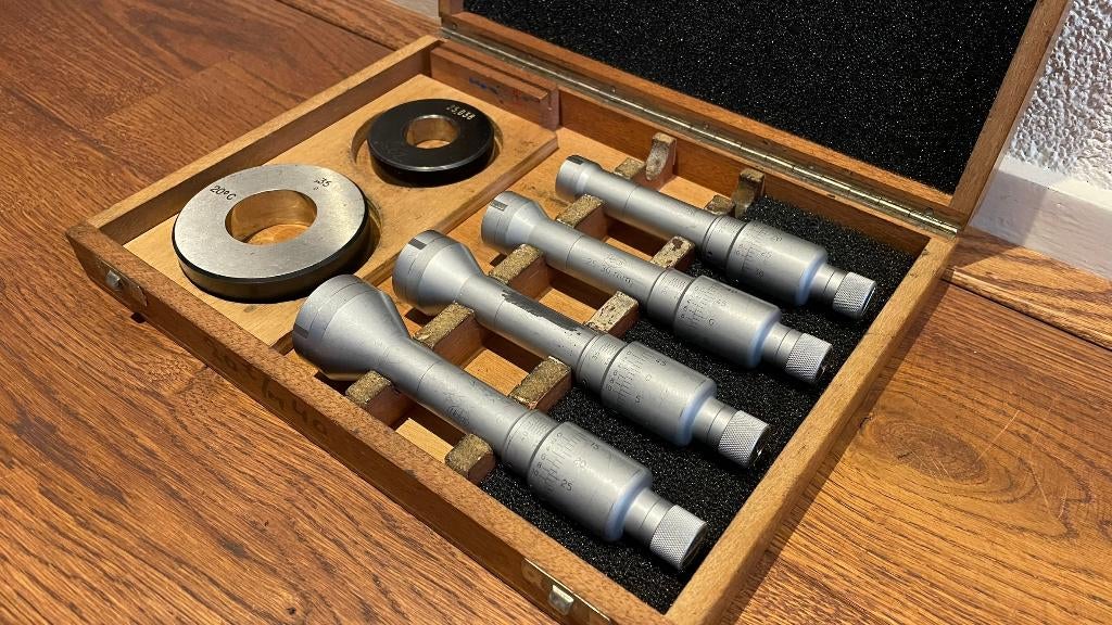 Helios 3-punt binnen micrometer 20-40mm 0.005mm micrometer, -, Ophalen of Verzenden, Zo goed als nieuw, Helios preisser