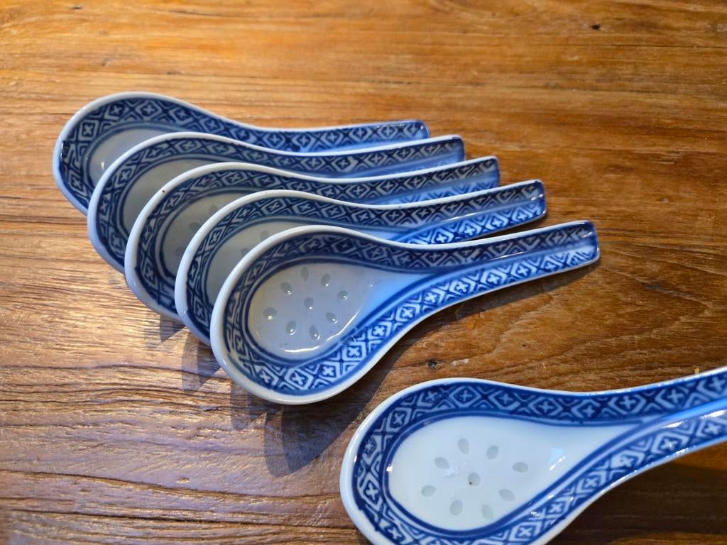 Set van 6 Chinese Lepels, Huis en Inrichting, Keuken | Servies, Ophalen of Verzenden, Gebruikt, Porselein, Overige typen