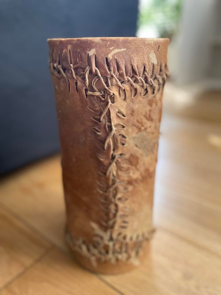 Handgemaakte Percussie Trommel met Leren Bekleding, Ophalen of Verzenden