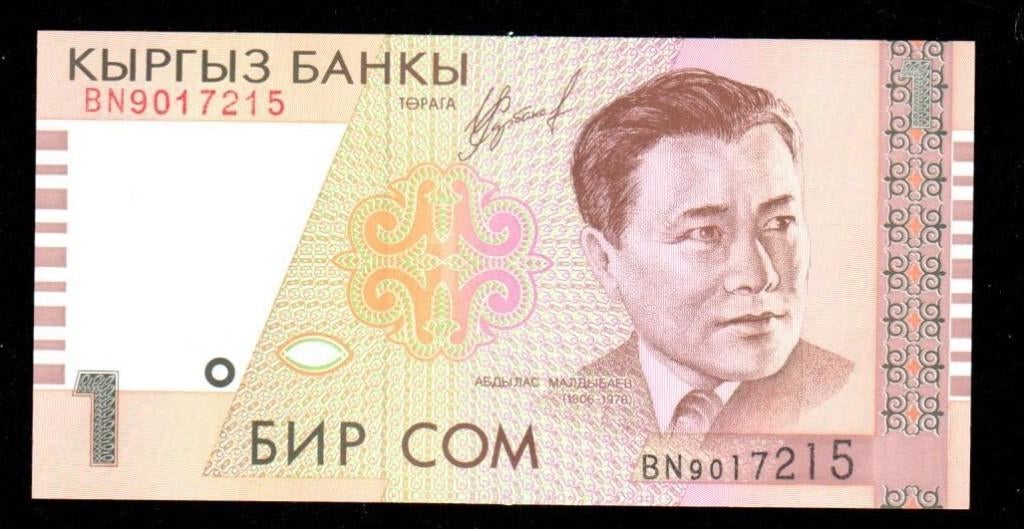 Bankbiljet - Kirgizië / Kirgistan 1 Som 1999 - UNC., Ophalen of Verzenden, Centraal-Azië, Los biljet