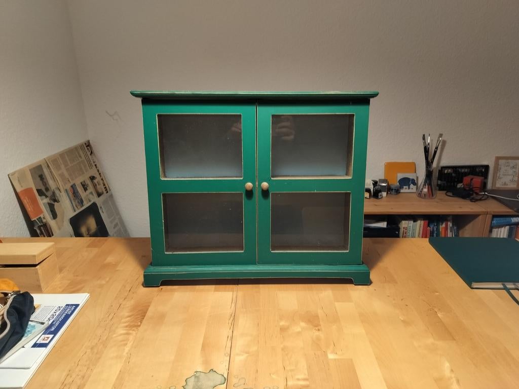 Klein wandvitrinekastje, Huis en Inrichting, Kasten | Buffetkasten, Gebruikt, Minder dan 100 cm, Minder dan 50 cm, Minder dan 25 cm